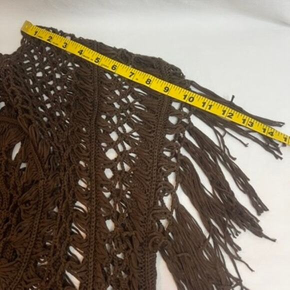 Rue 21 Crochet Top Size L Western Fringe CowgirlCore Boho Chic Oversized Boho - Picture 6 of 8